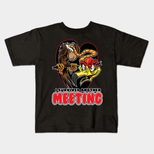 I Survived Another Meeting Buzzard Kids T-Shirt